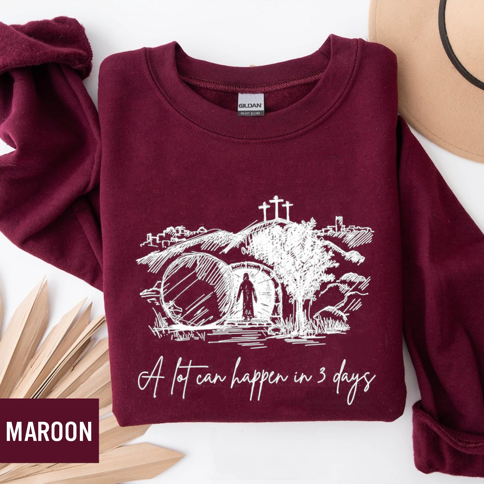 A lot can happen in 3 days Sweatshirt,Christian Easter Sweatshirt,Easter Shirt,Jesus Sweatshirt,Jesus Shirt,A lot can happen in 3 days Shirt. ILAF49